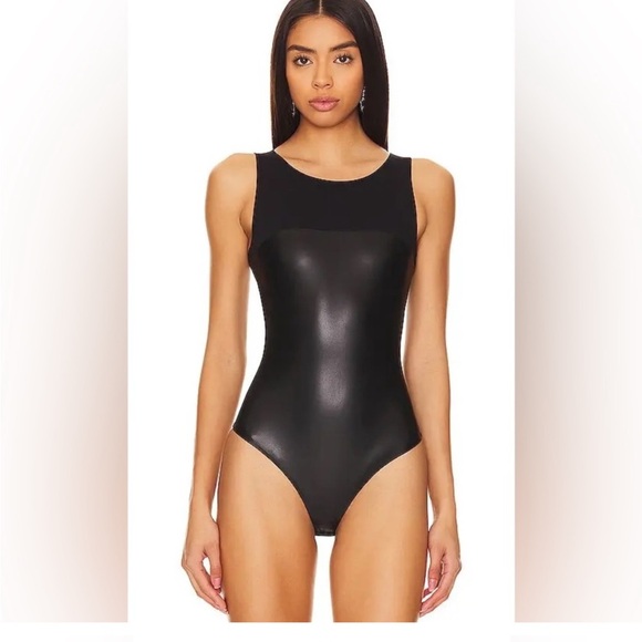 New Wolford Faux Leather Bodysuit US 4 - Picture 2 of 6
